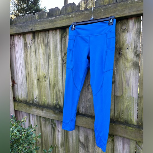 Zyia Light N Tight 7/8 Legging Bright Blue Pockets Size 4 - Picture 5 of 11